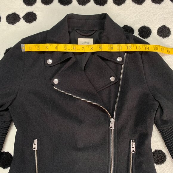 Aritzia Wilfred Montesson Motorcycle Moto Cropped Jacket 2 Black Biker Rocker - Picture 11 of 14